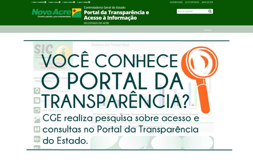 CGE realiza pesquisa sobre o Portal da Transparência do Estado do Acre